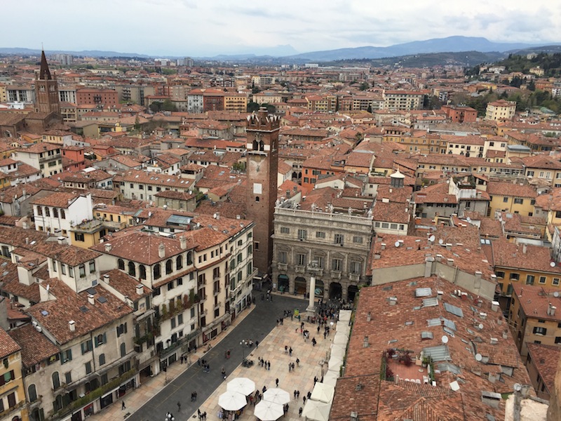 The Piazza Erbe from above