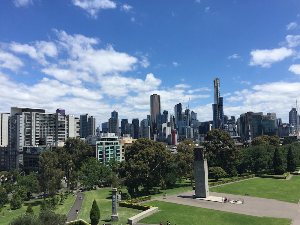 Melbourne from the Shrine of Remembrance