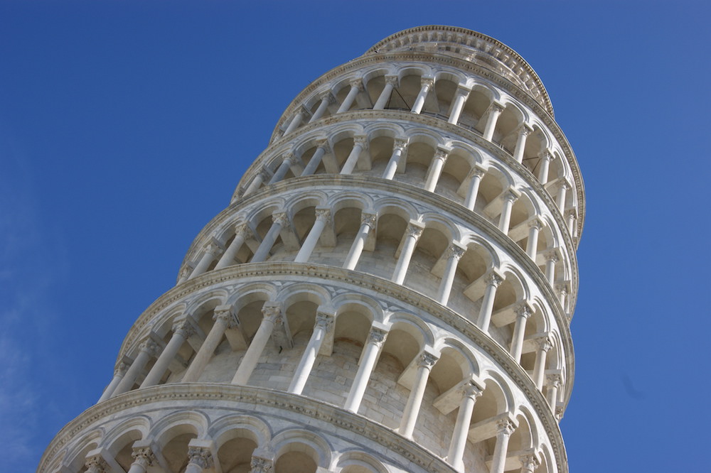 Pisa's leaning tower up close