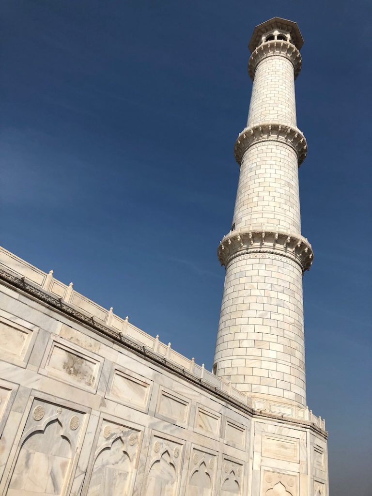 One of the Taj Mahal's giant minarets