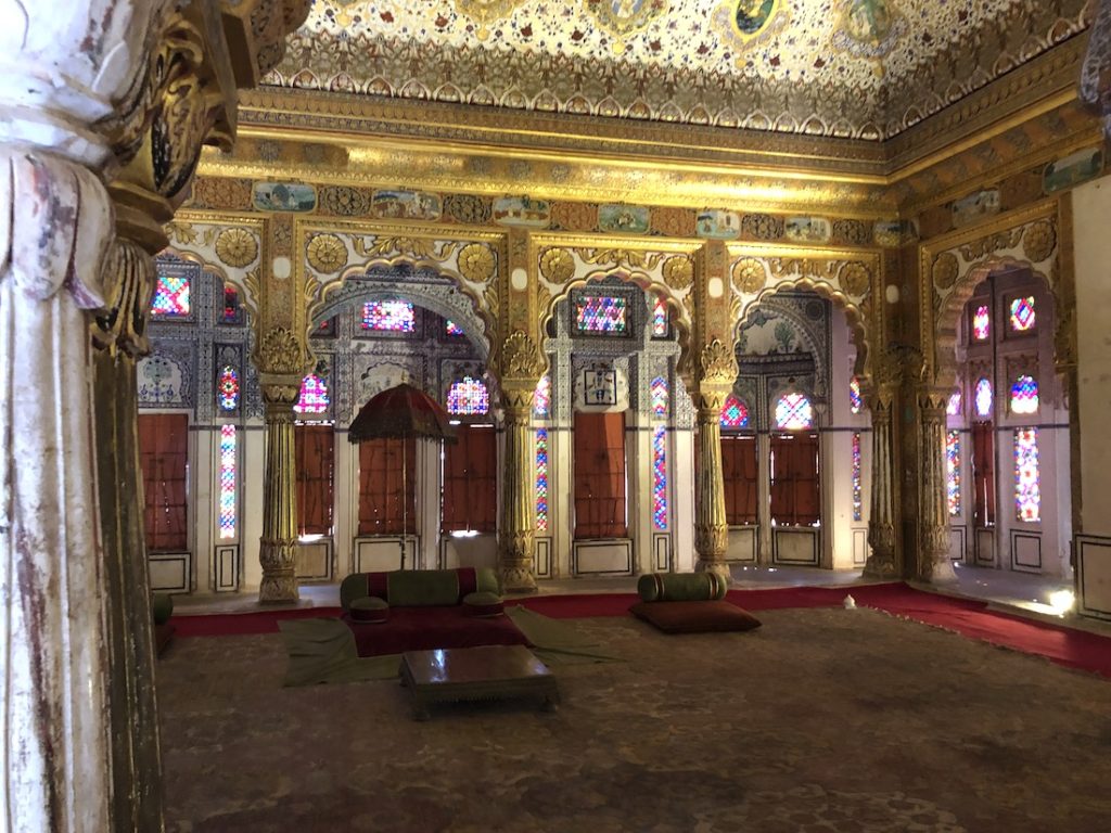 One of the spectacular reception rooms at Mehrangarh