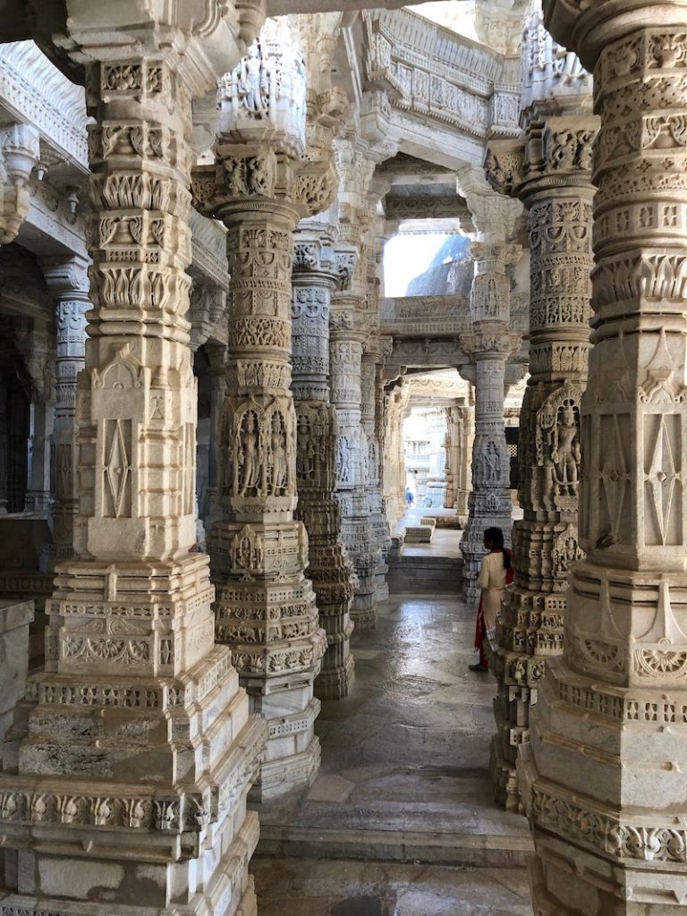 The intricately carved columns of Ranakpur Temple