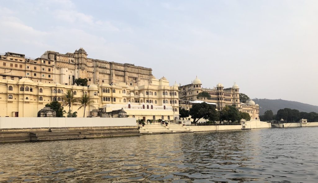 The Udaipur City Palace on the banks of Lake Pichola
