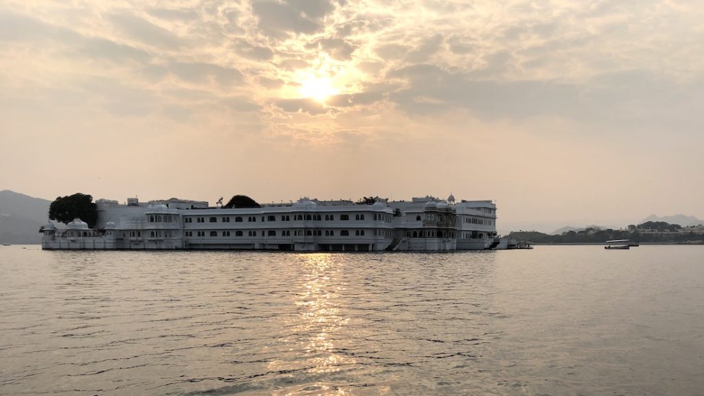 The Lake Palace in Udaipur at sunset