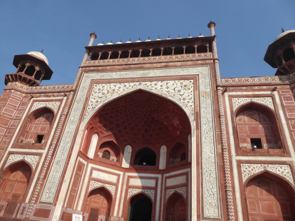 The main gateway to the Taj Mahal, peppered with colour