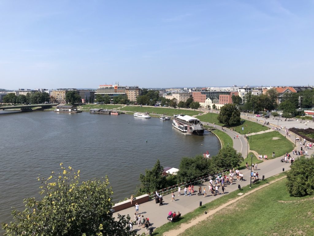 The Vistula flows through Krakow