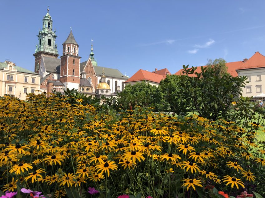 The grounds of Krakow's castle on Wawel Hill